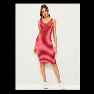 Red striped dress